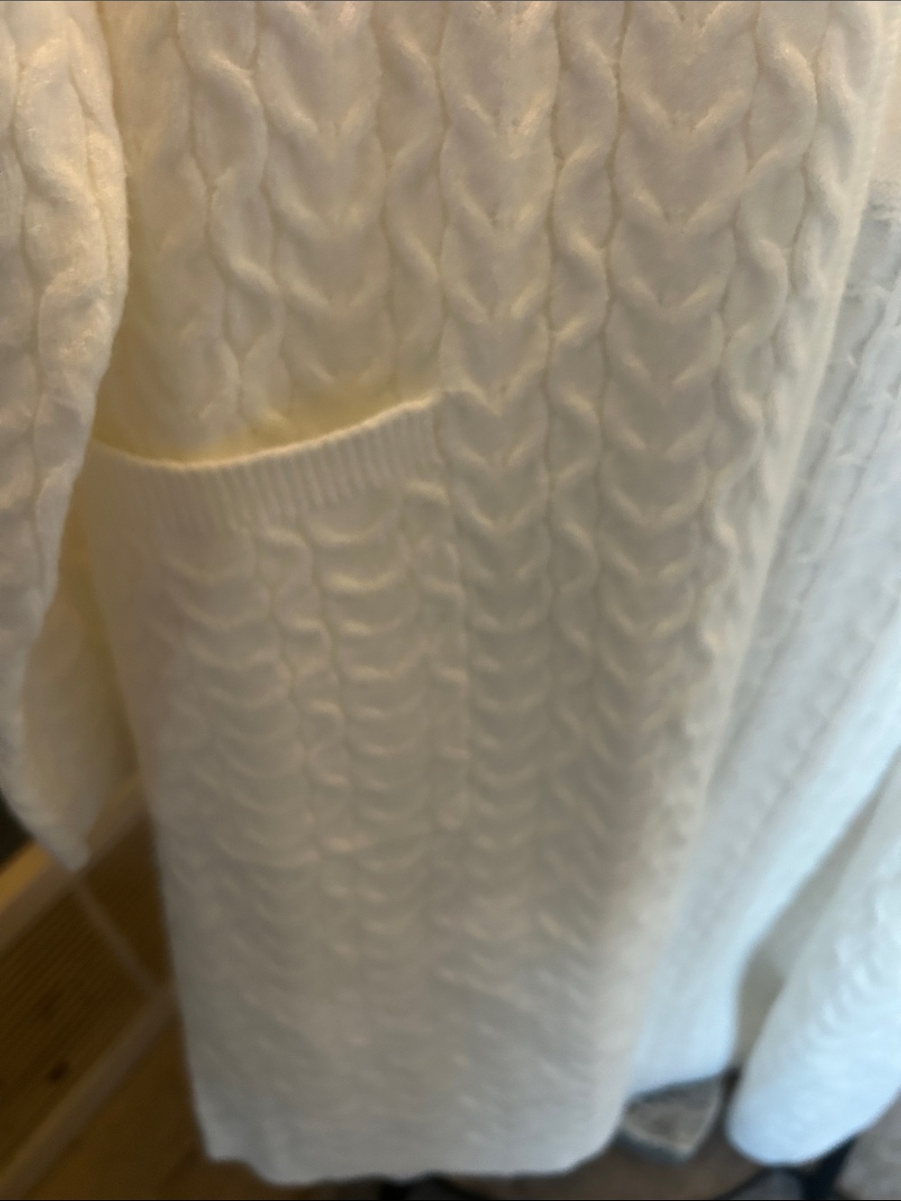Tahari Open-Front Cable Knit Cardigan with Pockets